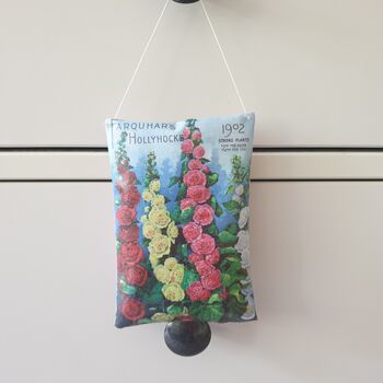 Lavender Sachet With Hollyhock Floral Print, Gift For Flower Friends, 2 of 6