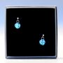 Sapphire Blue Round Glass Drop Earrings, thumbnail 6 of 12