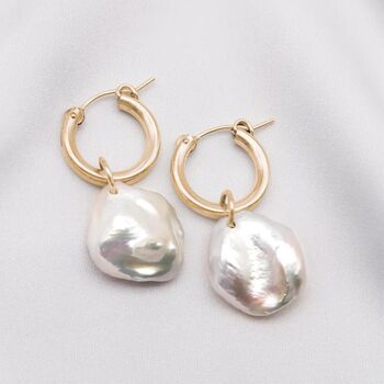 Clemmie Baroque Pearl Bridal Earrings, 3 of 3