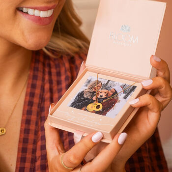Secret Message Personalised Heart Birthstone Necklace Photo Gift Set, 5 of 12