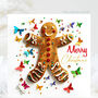 Christmas Butterfly Gingerbread Man Butterflies Card, thumbnail 1 of 12