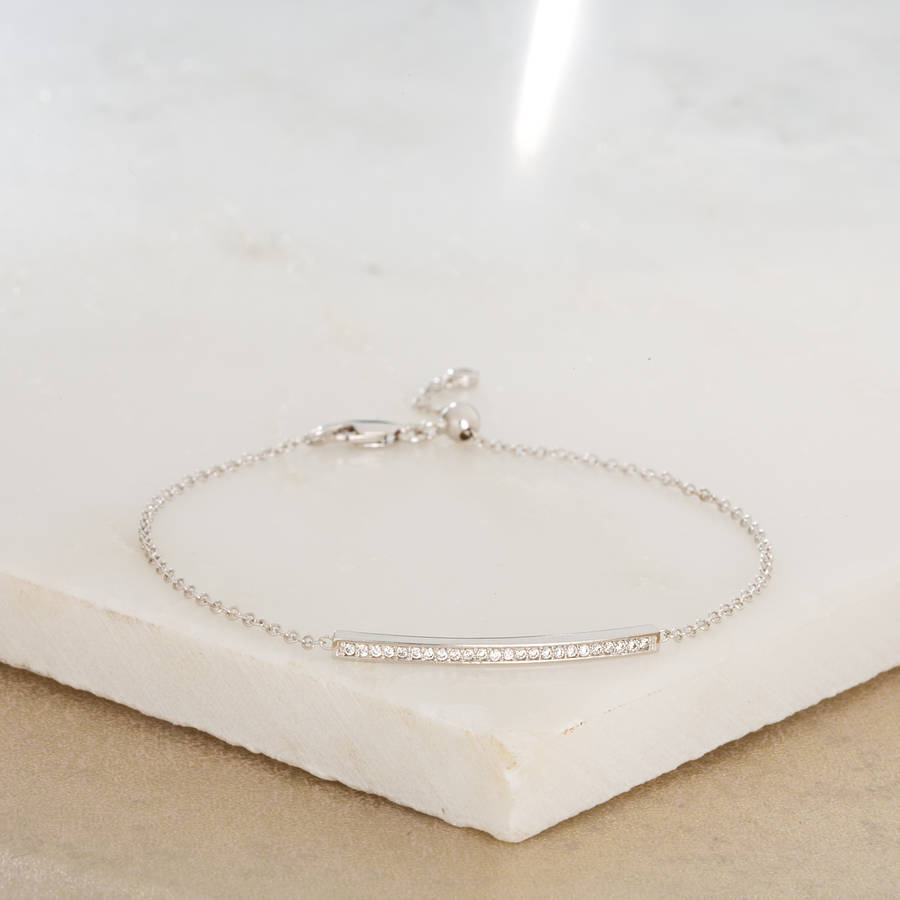 Slider Clasp Skinny Bar Bracelet By Scream Pretty