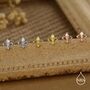 Sterling Silver Fleur De Lis 16 G Threaded Flat Back Earrings, thumbnail 2 of 11