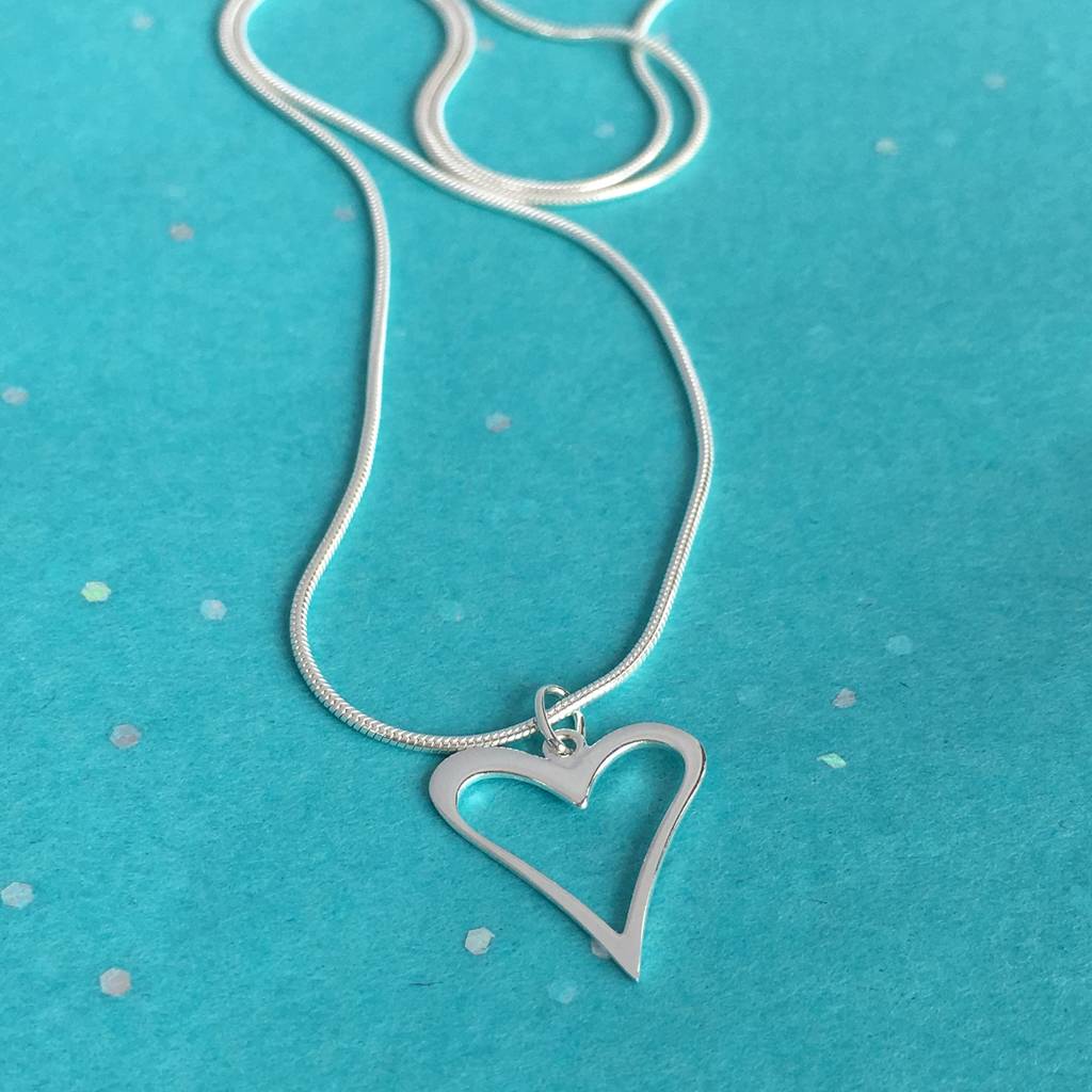 sterling silver heart necklace by handmade by helle ...