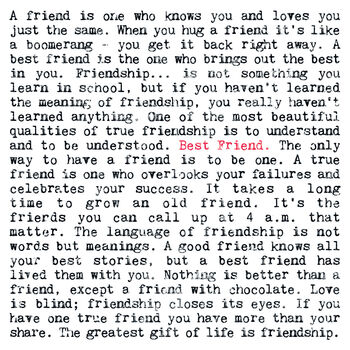 Best Friend Greeting Card With Friendship Quotes, 2 of 5