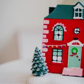 Christmas Red House With Trees Incense Cone Burner, 3 of 5