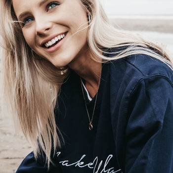 Navy Blue 'Make Waves' Embroidered Sweatshirt, 2 of 6