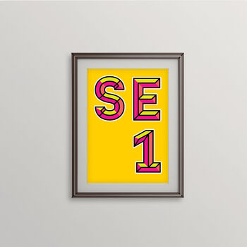 Se1 London Postcode Neon Typography Print, 4 of 4