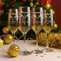 Personalised Christmas Reindeer Antlers Champagne Flutes And Gift Boxed Sets, thumbnail 5 of 5