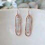 Rose Gold Filled Moonstone Oval Earrings, thumbnail 2 of 6