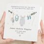Personalised Baby Boy Birth Congratulations Card, thumbnail 1 of 7
