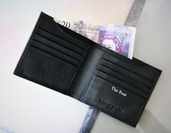 Personalised Mens Luxury Leather Billfold Wallet, 5 of 9