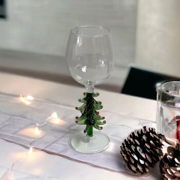 Christmas Tree Stem Wine Glass, 2 of 6