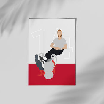 Jordan Henderson Liverpool With Trophy Poster Print, 3 of 4