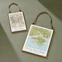 Personalised Vintage Map Picture With Hand Stitched Star, thumbnail 5 of 6