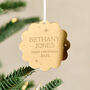 Personalised Metallic First Christmas Decoration, thumbnail 1 of 2