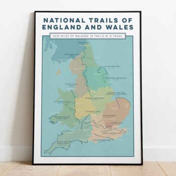 Personalised National Trails Hiking Map Art Print, 3 of 7