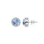 Round Blue Topaz 925 Sterling Silver Earrings, thumbnail 5 of 6