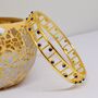 Lapis Lazuli Gold Bangle Bracelet, thumbnail 2 of 5