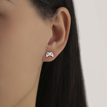 Game Console Stud Earrings In Sterling Silver, 7 of 12