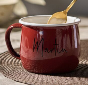 Valentine's Day Personalised Enamel Mug, 3 of 6