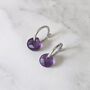 Amethyst Teardrop February Birthstone Earrings, Silver, thumbnail 2 of 6