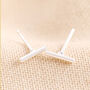 Sterling Silver Bar Stud Earrings, thumbnail 1 of 4