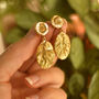 Sterling Silver/18ct Gold Plated Fossil Earrings, thumbnail 4 of 7