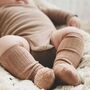 Baby Knee High Ribbed Cotton Socks Brown, thumbnail 7 of 7