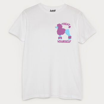 Treat Yourself Poodle Men's Slogan T Shirt, 5 of 6