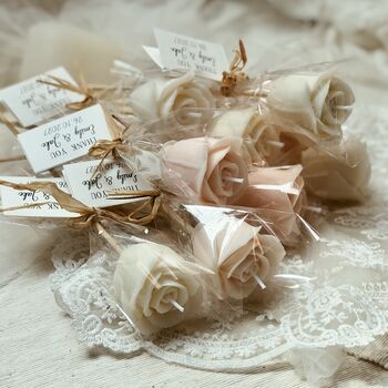 Wedding And Party Candles Favours / Personalised Roses Candle Gifts, 2 of 7
