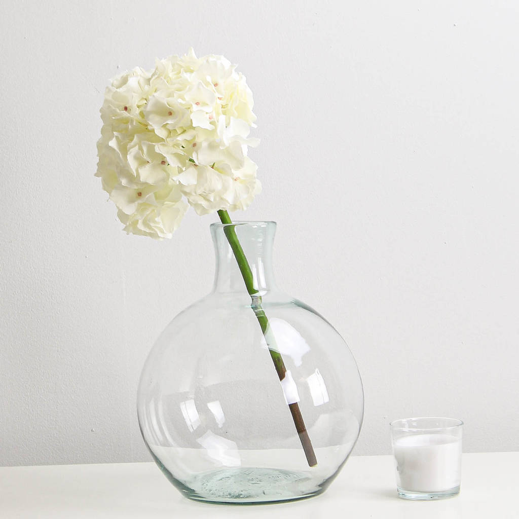 artificial large white hydrangea 50cm stem by marquis & dawe