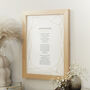 Personalised Funeral Wedding Anniversary Lyrics Print, thumbnail 5 of 9