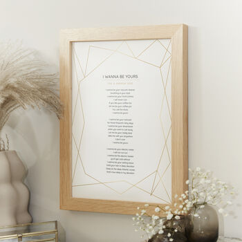Personalised Funeral Wedding Anniversary Lyrics Print, 5 of 9