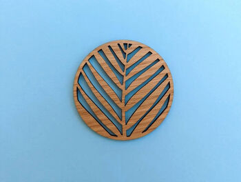 Palm Leaf Oak Wood Coaster Plant Lover Plant Herb Leaf, 5 of 9