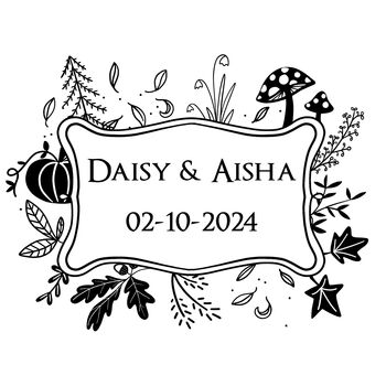 Personalised Autumn Wedding Rubber Stamp, 3 of 9