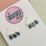 White Cloud Glitter Earrings / Head In The Clouds Gift / Dreamy Aesthetic / Silver Lining Positivity Gift, thumbnail 4 of 5