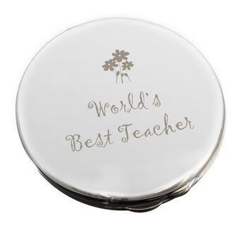 World’s Best Teacher Compact Mirror Gift, 3 of 3