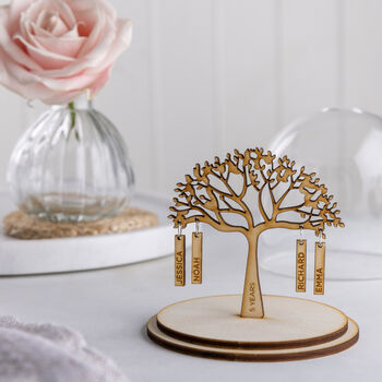 Wooden Anniversary Family Tree Dome Decoration, 2 of 3