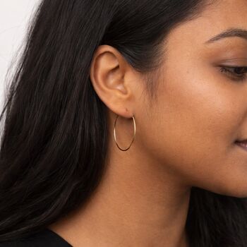 Large Solid 9ct Gold Hoop Earrings – 37mm, 7 of 8