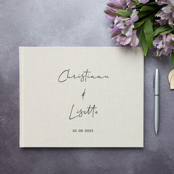 Handwritten Style Personalised Wedding Guest Book, 3 of 5