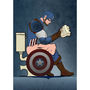 Captain America On The Toilet Poster Wall Art Print, thumbnail 4 of 9
