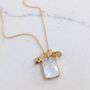 The Trio Moonstone Necklace, Gold Plated, thumbnail 1 of 8
