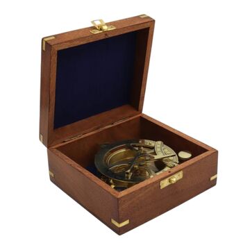 Personalised Four Inch Brass Sundial Compass, 3 of 11