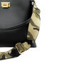 Black Leather Tote Bag With Green Camo Strap, thumbnail 2 of 8