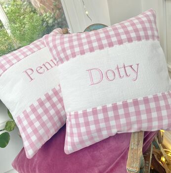 Gingham Name Cushion, 10 of 11