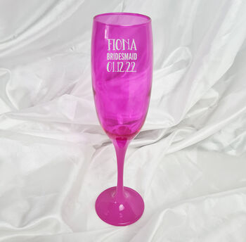 Personalised Pink Champagne Glass Gift For Bridesmaid, 6 of 9