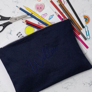 Extra Large Embroidered Pencil Case, 2 of 4