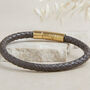 Mens Personalised Best Dad Ever Round Braided Leather Bracelet, thumbnail 5 of 9