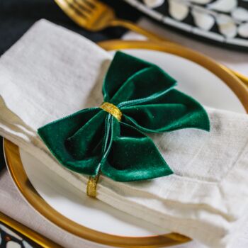Duo Of Forest Green Napkin Bows, 2 of 7